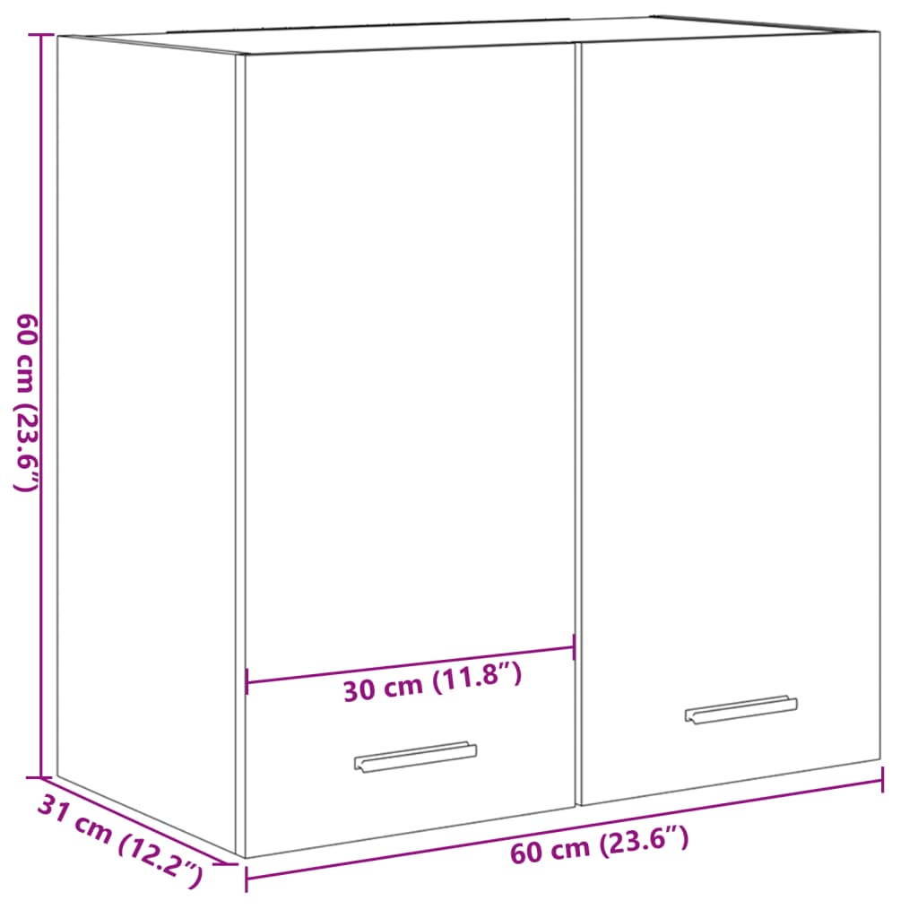 Hanging Cabinet Lyon Sonoma Oak 60x31x60 cm Engineered Wood