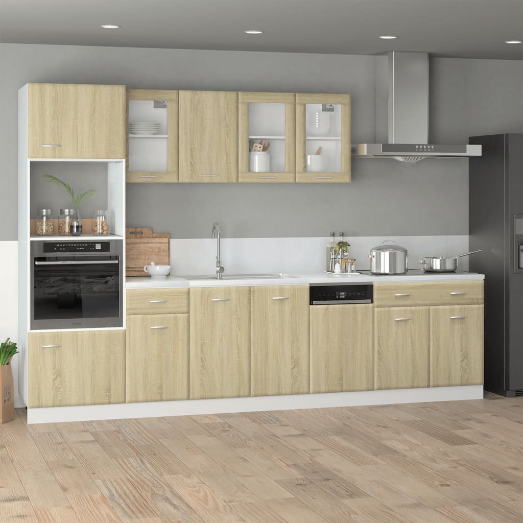Modern Wooden 2 Door Hanging Glass Wall Mounted Kitchen Storage Cabinet Unit