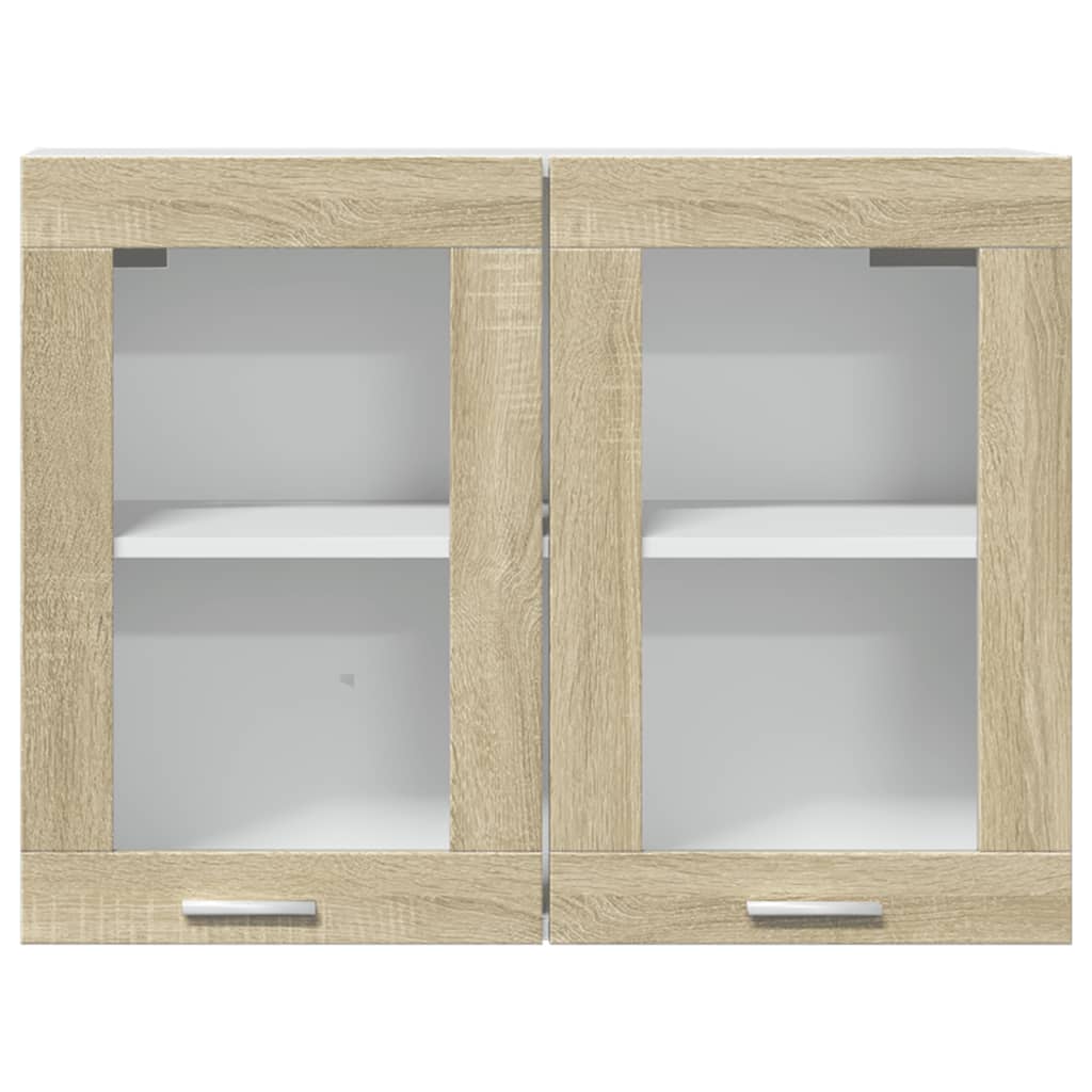 Modern Wooden 2 Door Hanging Glass Wall Mounted Kitchen Storage Cabinet Unit