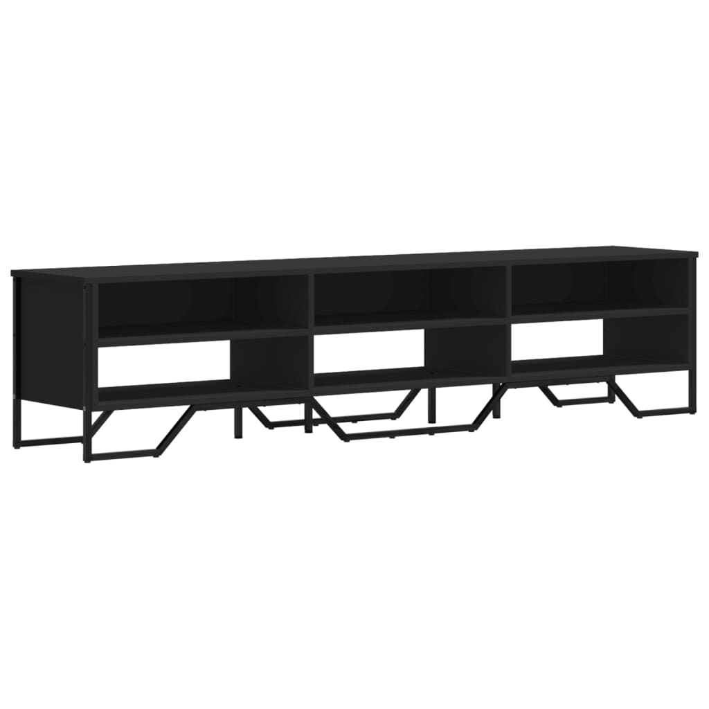 Industrial Wooden TV Tele Stand Unit Cabinet With Open Storage Compartments Wood
