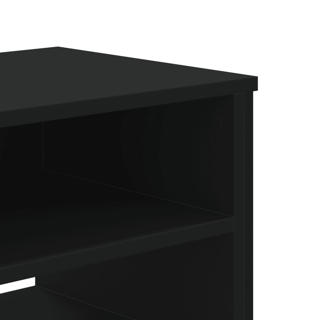Industrial Wooden TV Tele Stand Unit Cabinet With Open Storage Compartments Wood