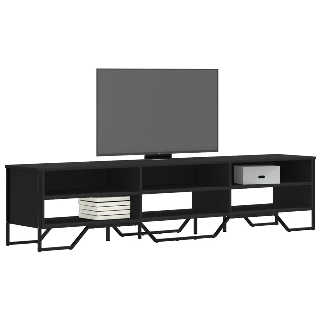 Industrial Wooden TV Tele Stand Unit Cabinet With Open Storage Compartments Wood