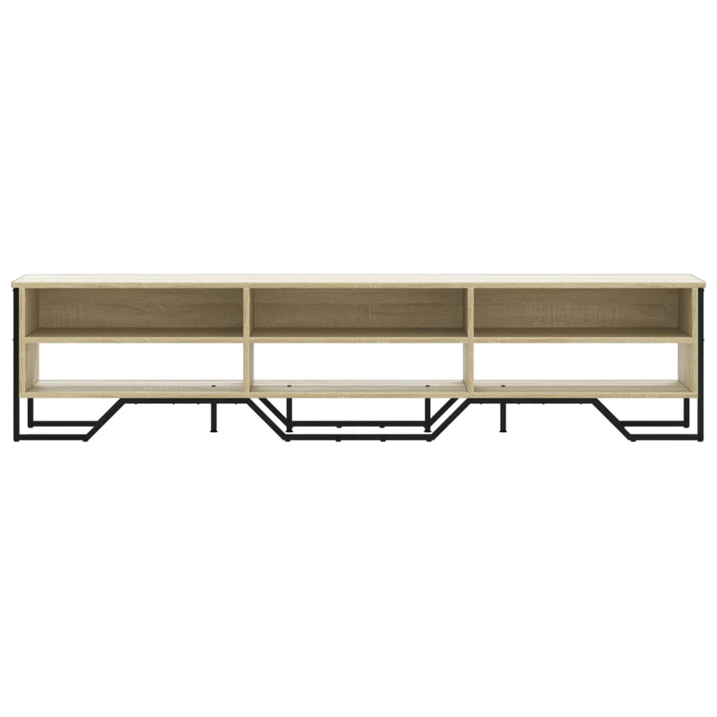 Industrial Wooden TV Tele Stand Unit Cabinet With Open Storage Compartments Wood
