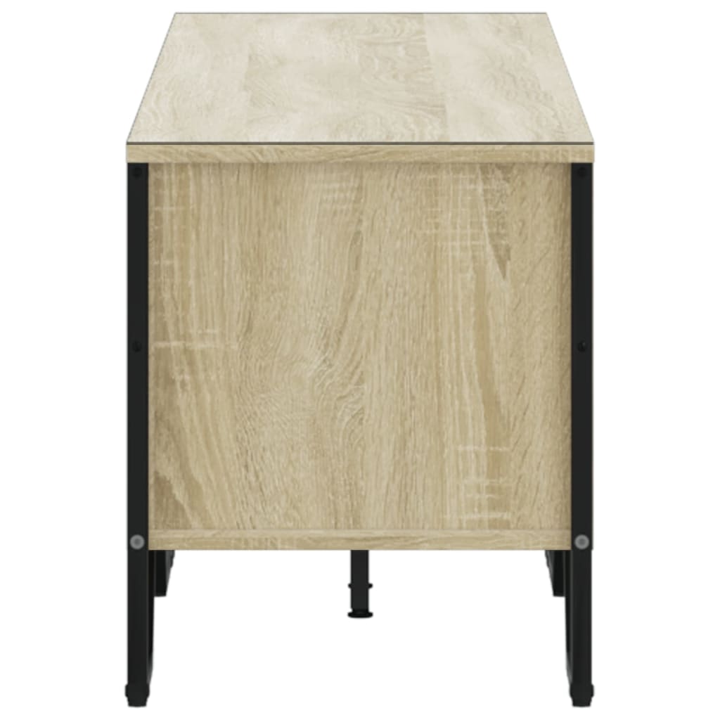 Industrial Wooden TV Tele Stand Unit Cabinet With Open Storage Compartments Wood