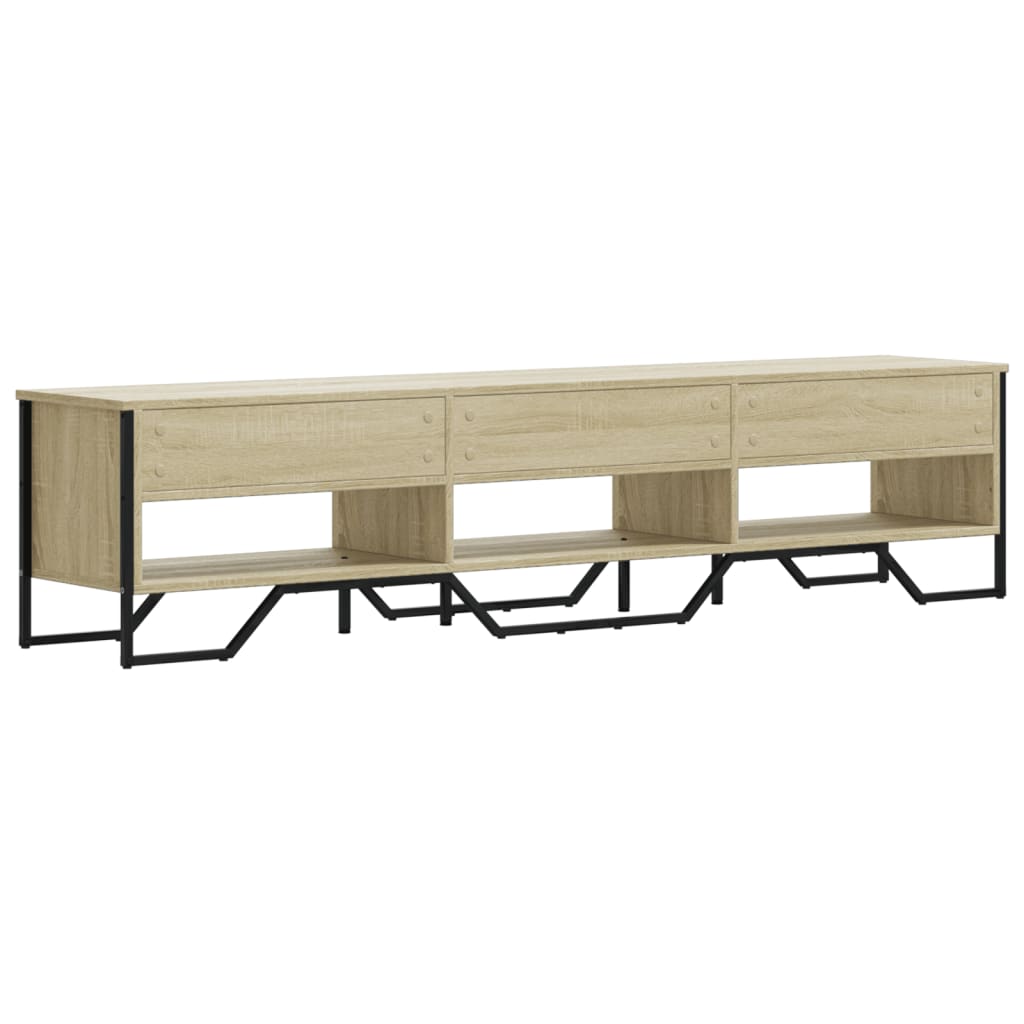 Industrial Wooden TV Tele Stand Unit Cabinet With Open Storage Compartments Wood