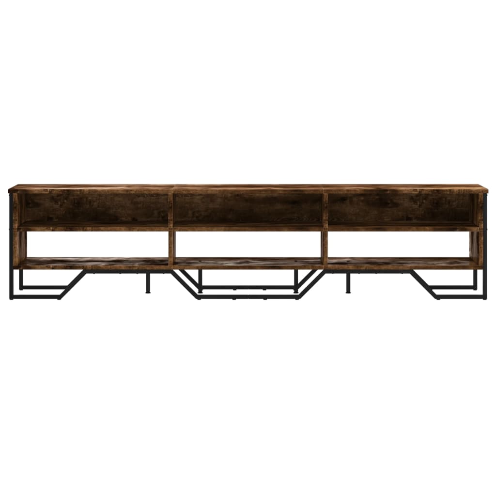 Industrial Wooden TV Tele Stand Unit Cabinet With Open Storage Compartments Wood