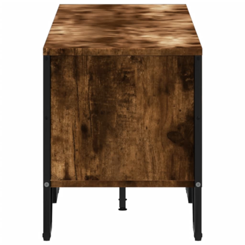 Industrial Wooden TV Tele Stand Unit Cabinet With Open Storage Compartments Wood