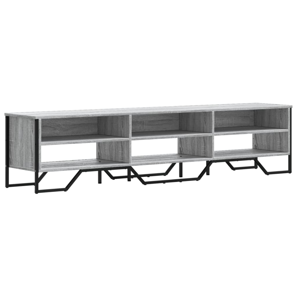 Industrial Wooden TV Tele Stand Unit Cabinet With Open Storage Compartments Wood