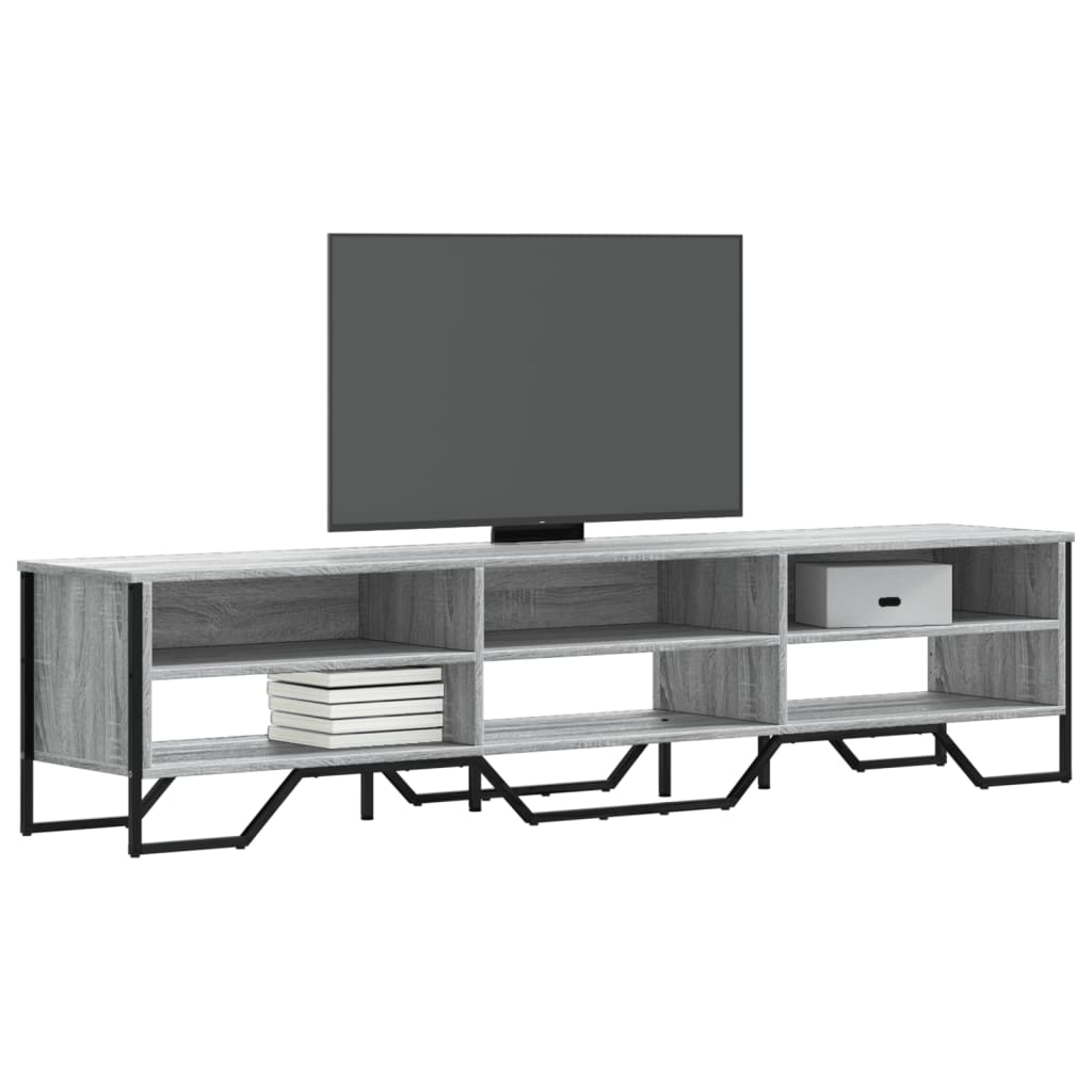 Industrial Wooden TV Tele Stand Unit Cabinet With Open Storage Compartments Wood