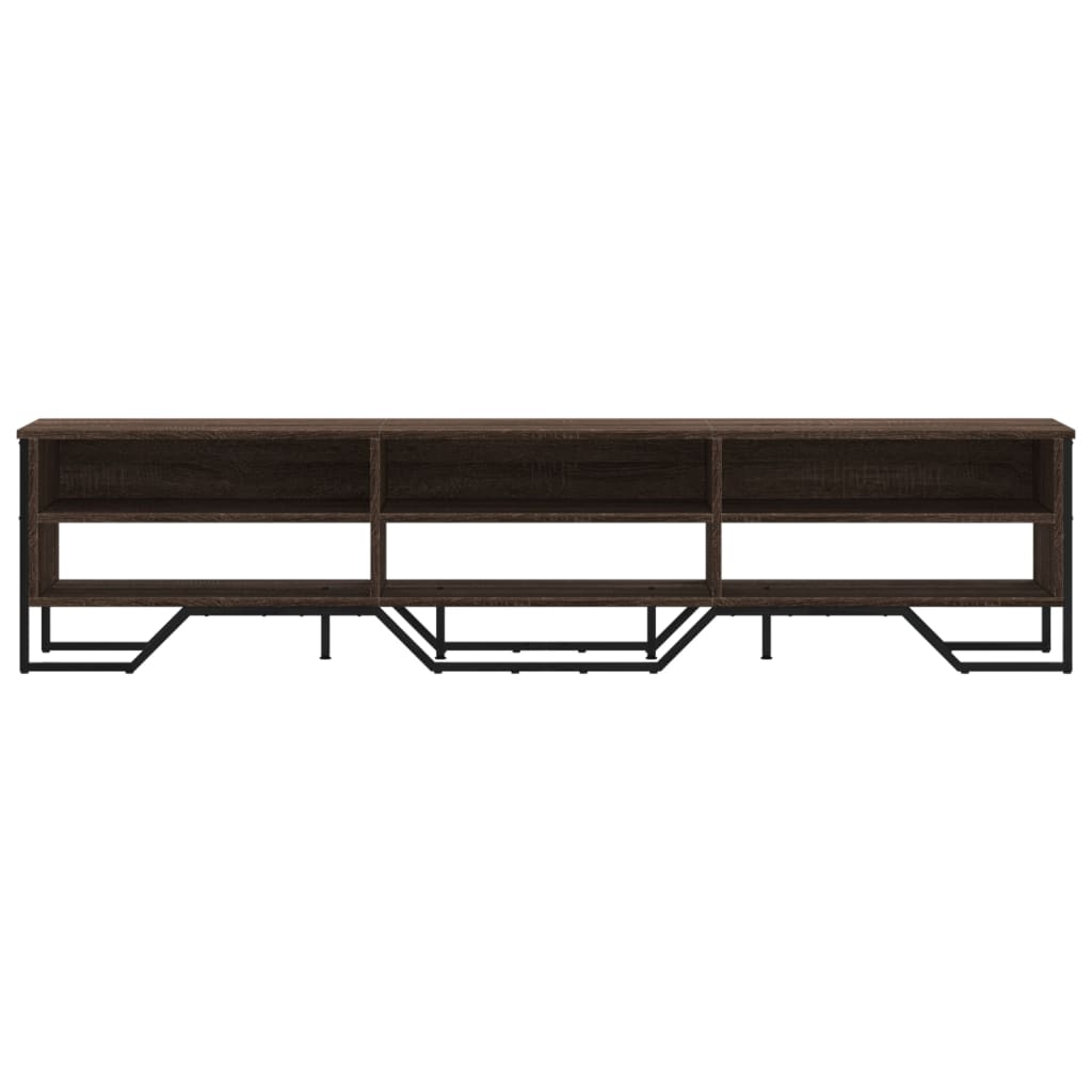 Industrial Wooden TV Tele Stand Unit Cabinet With Open Storage Compartments Wood