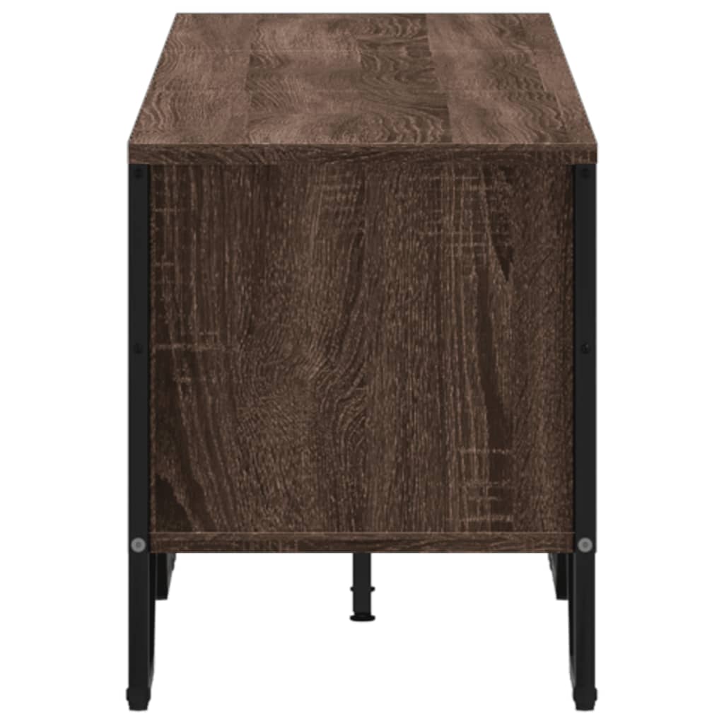 Industrial Wooden TV Tele Stand Unit Cabinet With Open Storage Compartments Wood