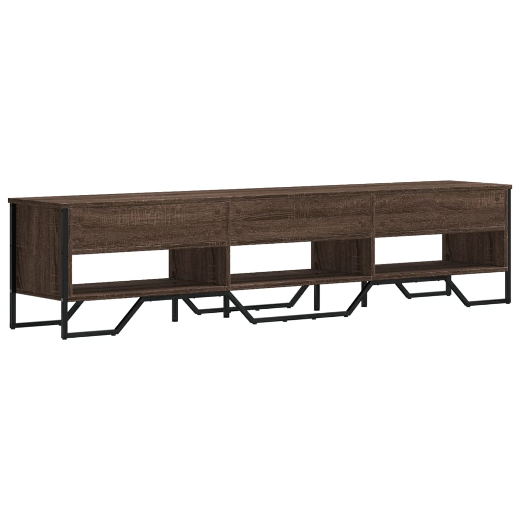 Industrial Wooden TV Tele Stand Unit Cabinet With Open Storage Compartments Wood