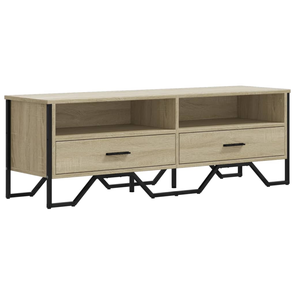 Industrial Rustic Wooden TV Stand Unit Cabinet With Drawers & Open Storage
