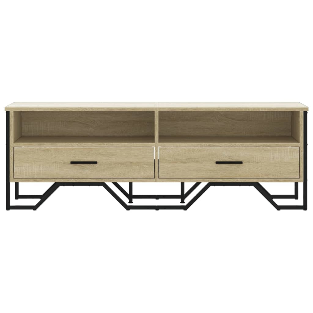Industrial Rustic Wooden TV Stand Unit Cabinet With Drawers & Open Storage