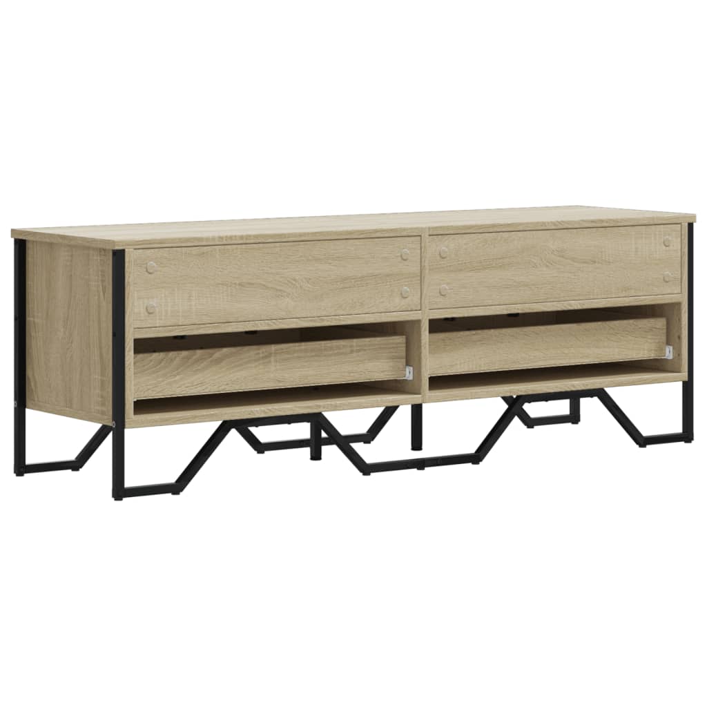 Industrial Rustic Wooden TV Stand Unit Cabinet With Drawers & Open Storage