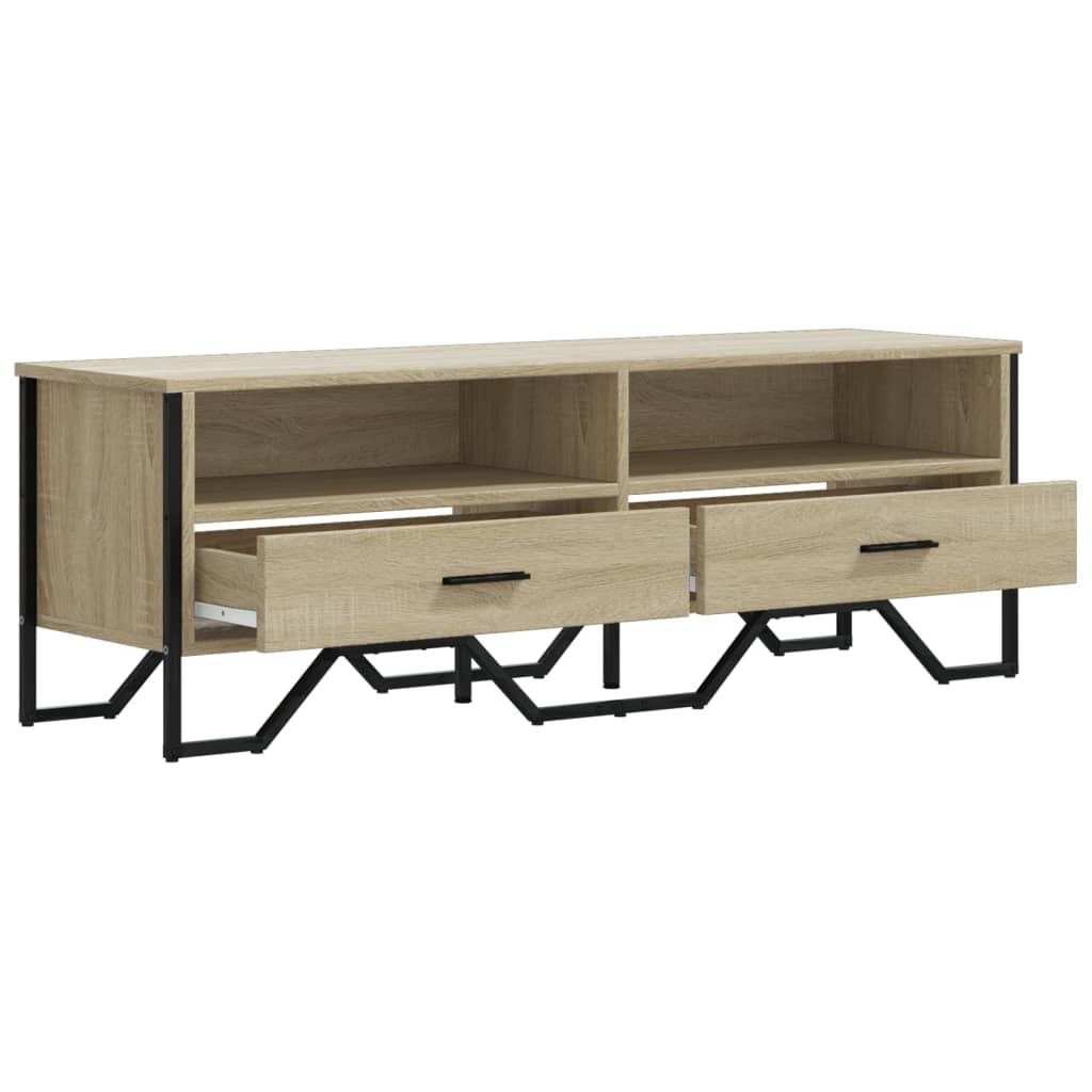 Industrial Rustic Wooden TV Stand Unit Cabinet With Drawers & Open Storage