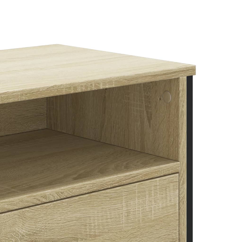 Industrial Rustic Wooden TV Stand Unit Cabinet With Drawers & Open Storage