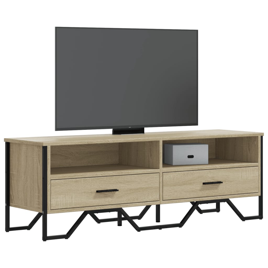 Industrial Rustic Wooden TV Stand Unit Cabinet With Drawers & Open Storage