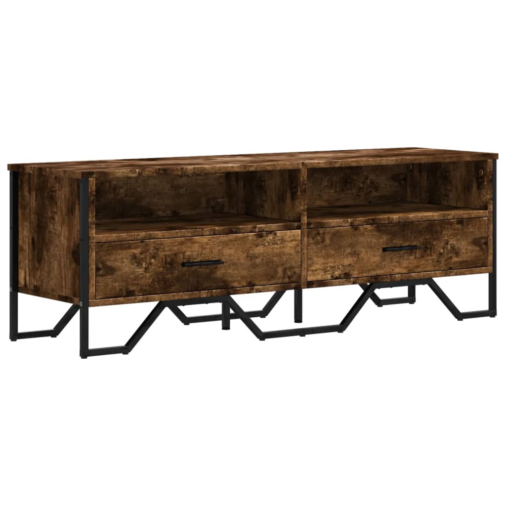 Industrial Rustic Wooden TV Stand Unit Cabinet With Drawers & Open Storage