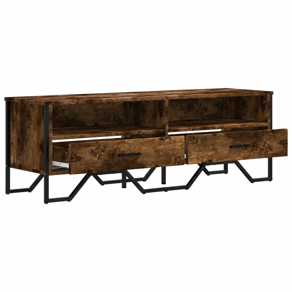 Industrial Rustic Wooden TV Stand Unit Cabinet With Drawers & Open Storage