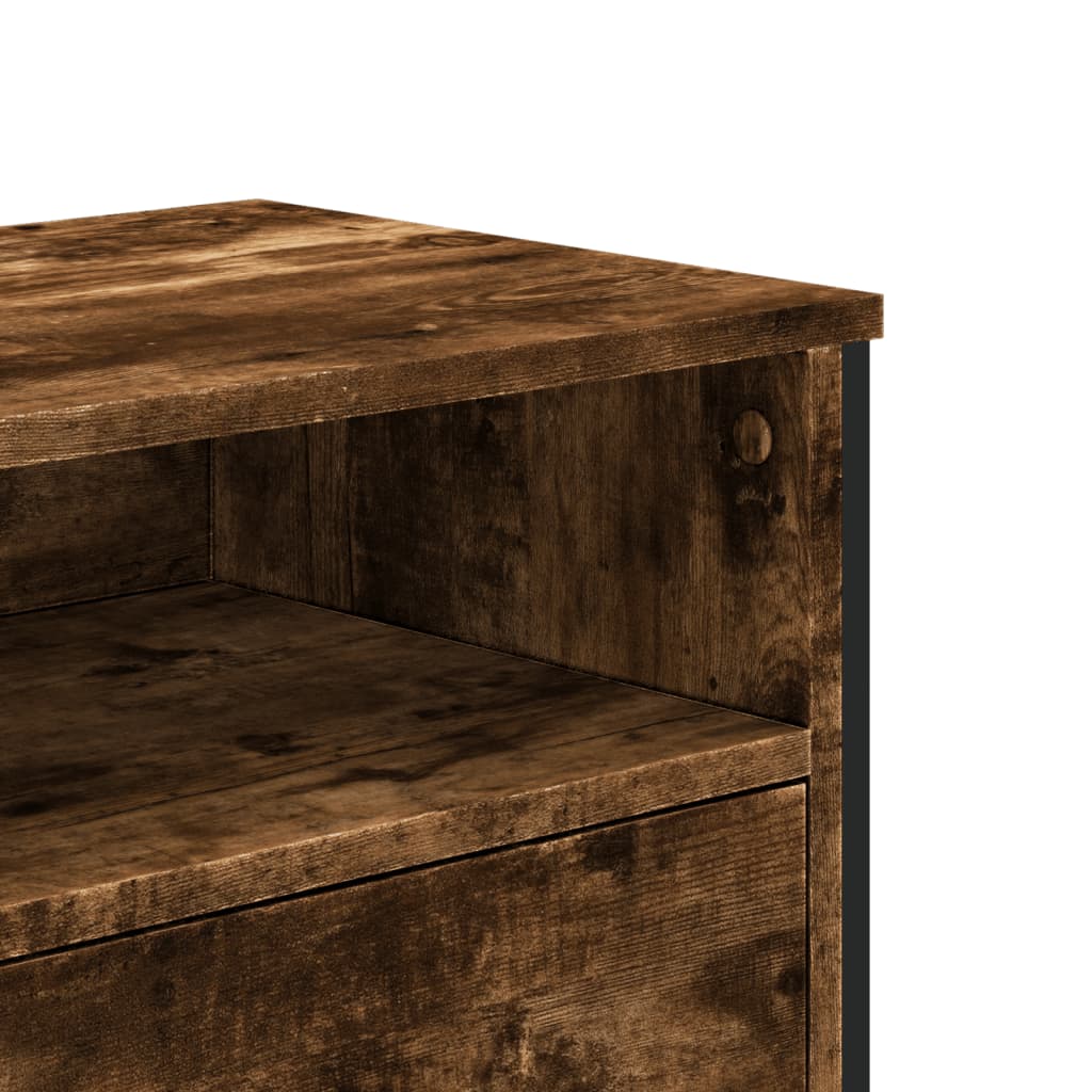 Industrial Rustic Wooden TV Stand Unit Cabinet With Drawers & Open Storage