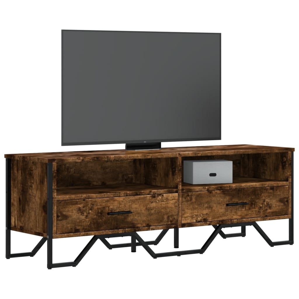 Industrial Rustic Wooden TV Stand Unit Cabinet With Drawers & Open Storage