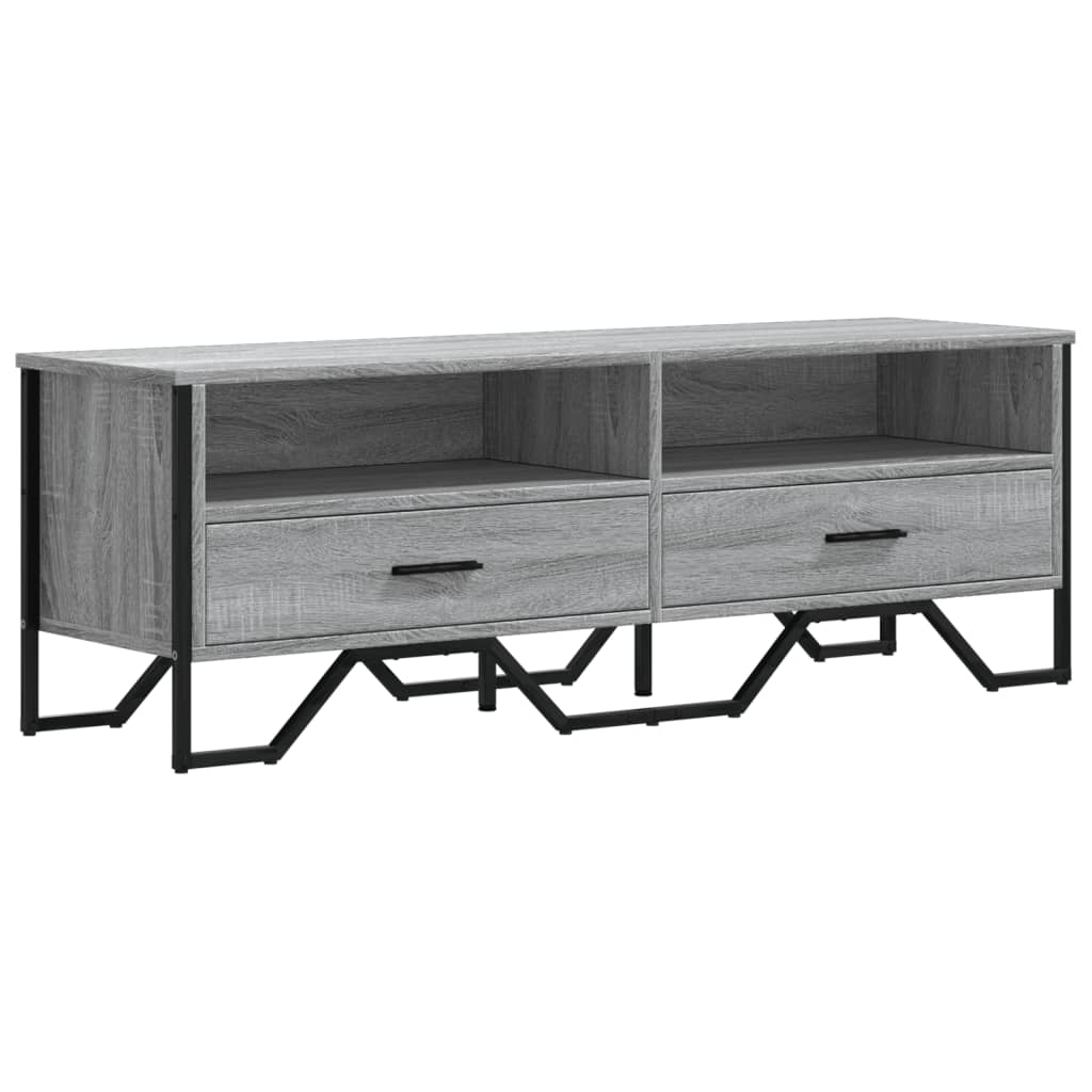 Industrial Rustic Wooden TV Stand Unit Cabinet With Drawers & Open Storage
