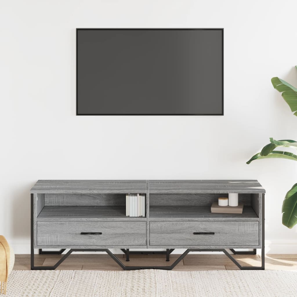 Industrial Rustic Wooden TV Stand Unit Cabinet With Drawers & Open Storage