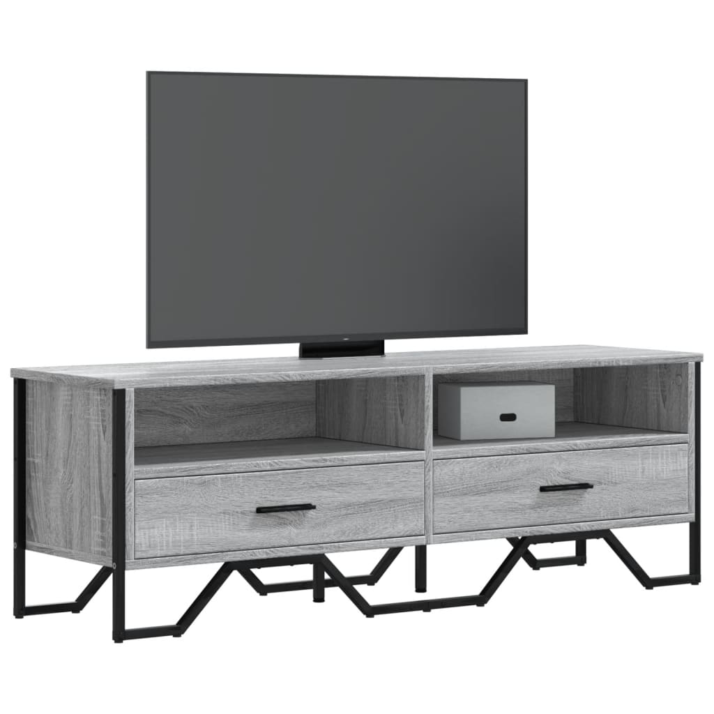Industrial Rustic Wooden TV Stand Unit Cabinet With Drawers & Open Storage