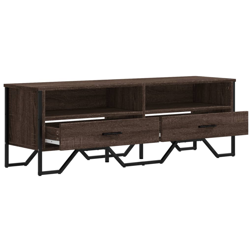 Industrial Rustic Wooden TV Stand Unit Cabinet With Drawers & Open Storage