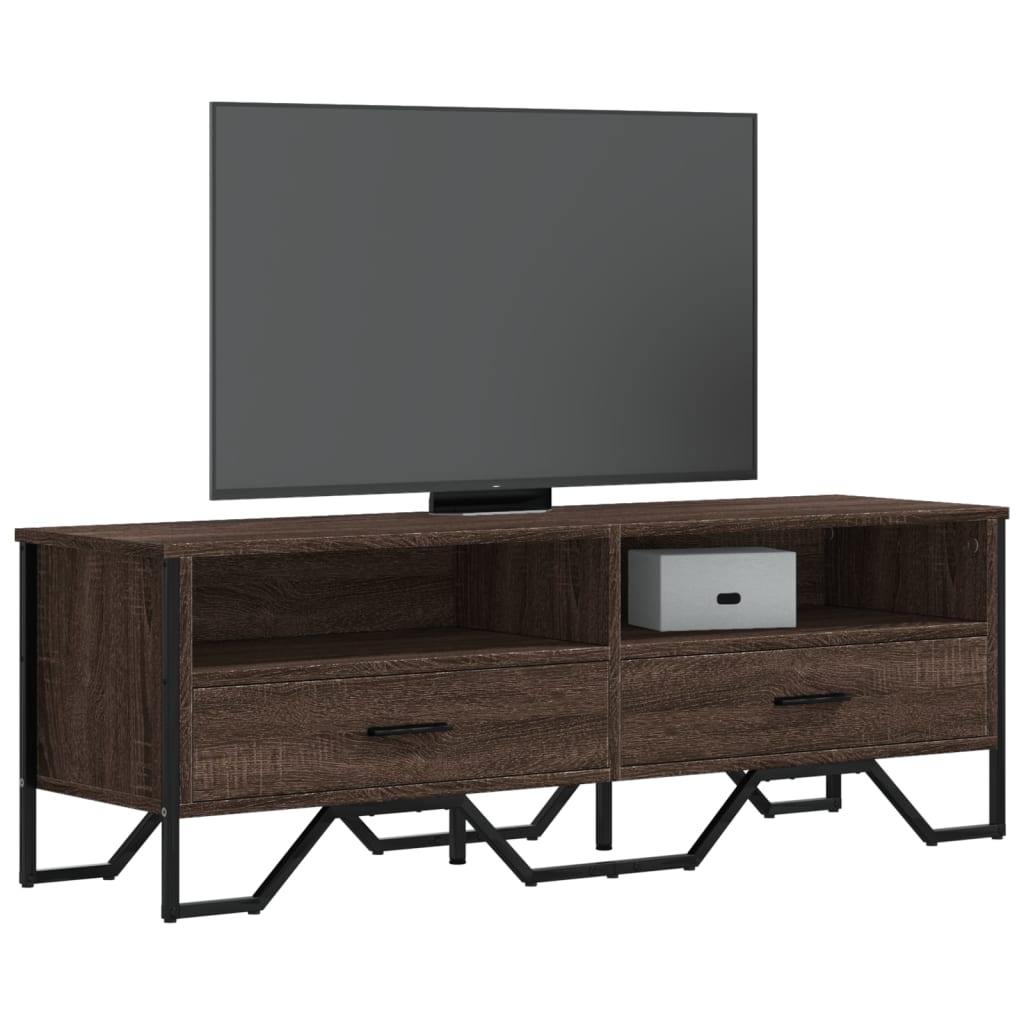 Industrial Rustic Wooden TV Stand Unit Cabinet With Drawers & Open Storage
