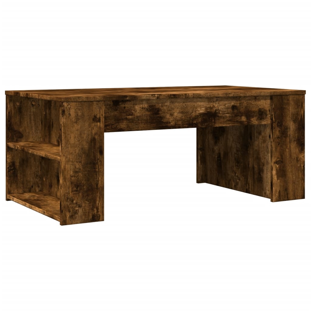 Modern Wooden Living Room Coffee Table With Open Storage Shelves Wood Tables