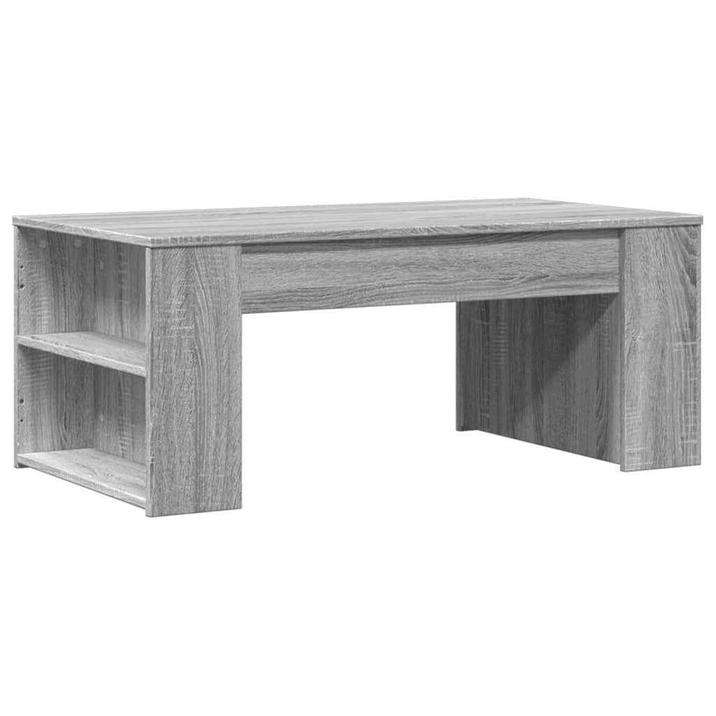 Modern Wooden Living Room Coffee Table With Open Storage Shelves Wood Tables