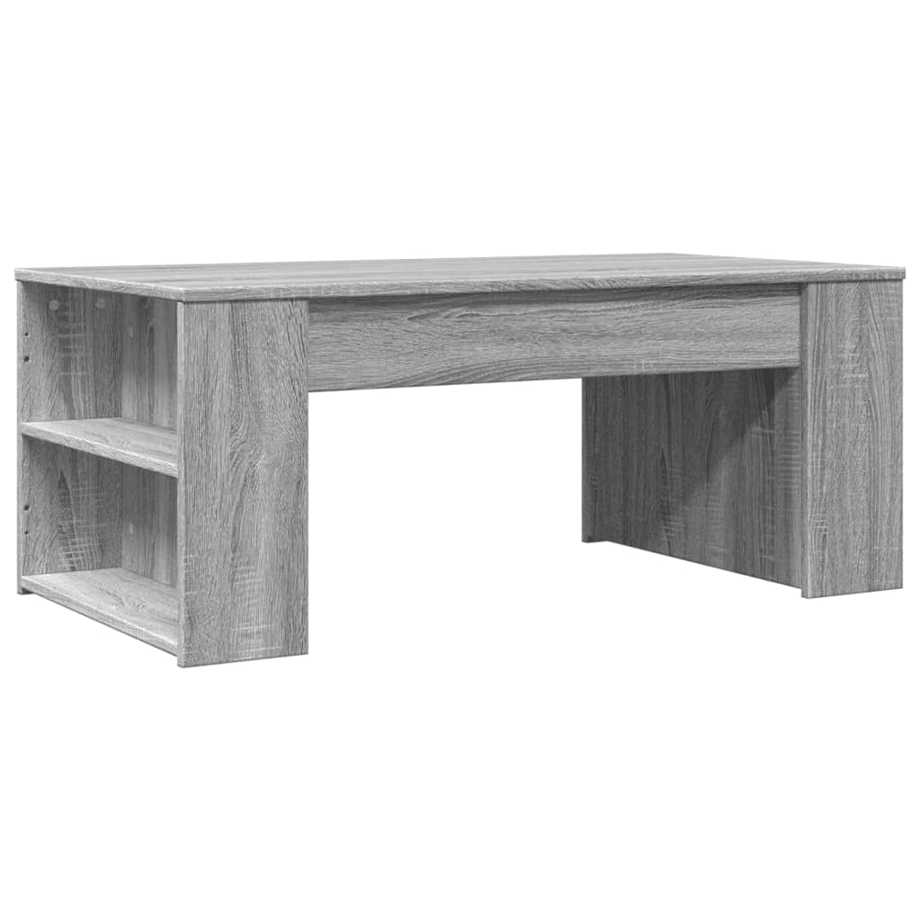 Modern Wooden Living Room Coffee Table With Open Storage Shelves Wood Tables