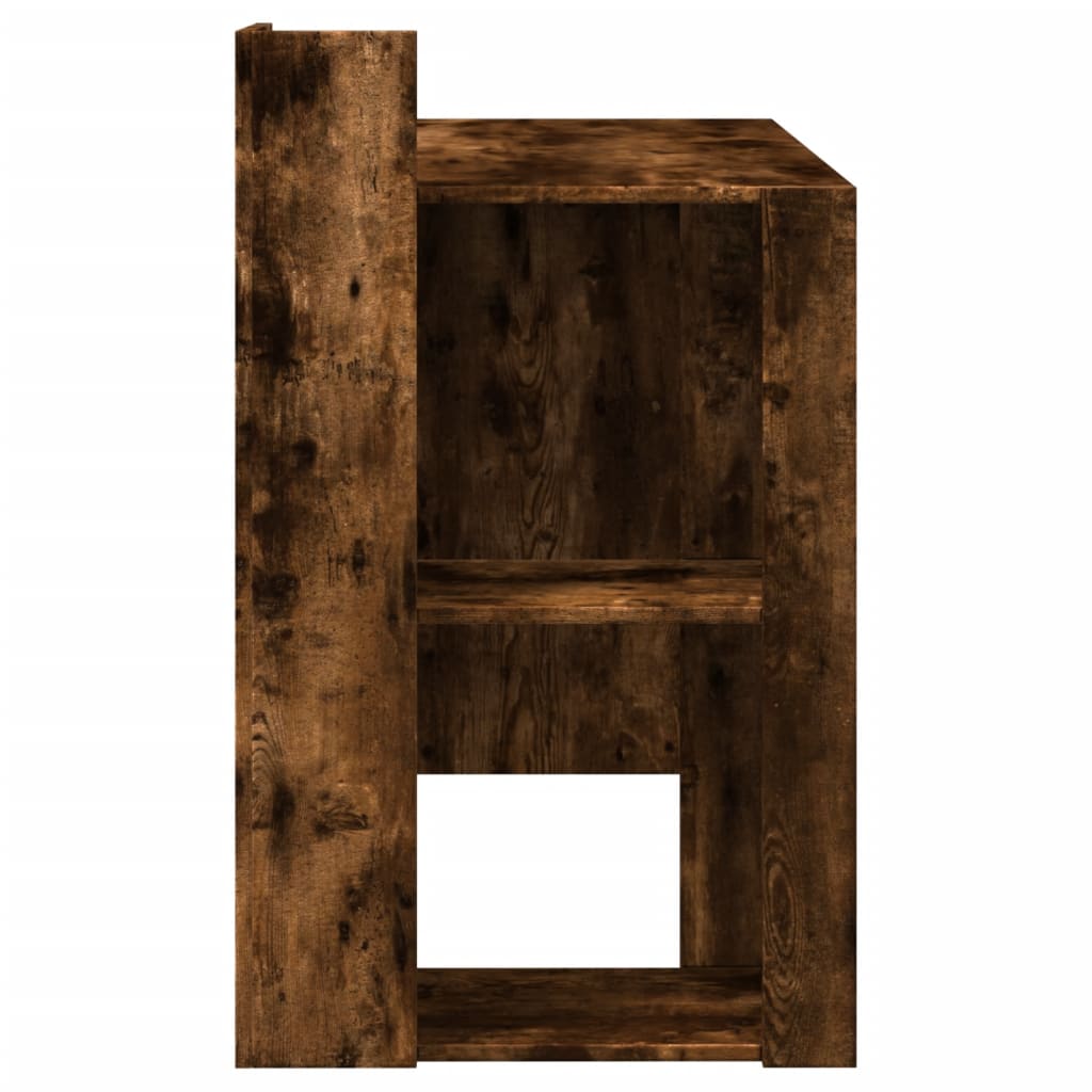 Modern Wooden Home Office Computer Desk Table With Open Storage Shelves Wood