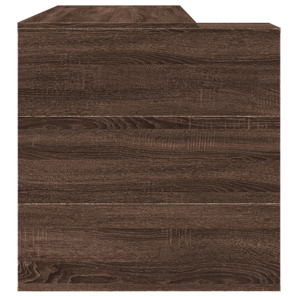 Office Desk Brown Oak 123.5x73.5x75 cm Engineered Wood