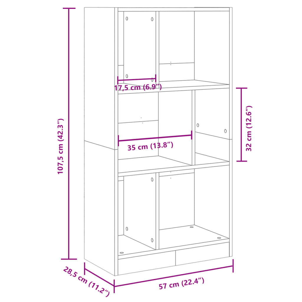 Modern Wooden Open Bookcase Storage Book Cabinet Unit Wood Display Unit