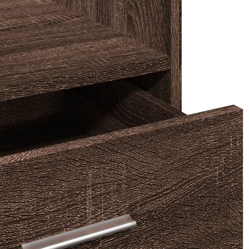 Lectern with Wheels & Drawer Brown Oak 55x55x107 cm Engineered Wood