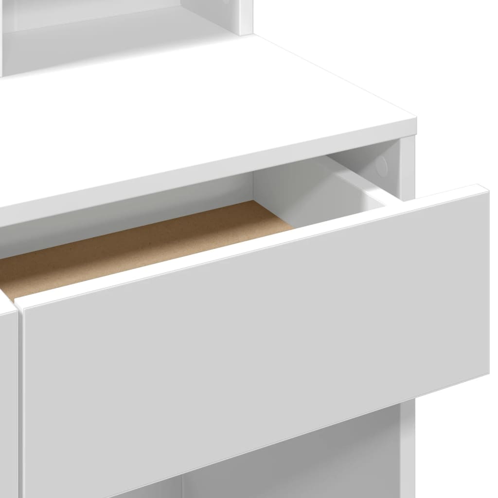 Modern Wooden Dressing Table Makeup Vanity Desk Table With Mirror & 2 Drawers