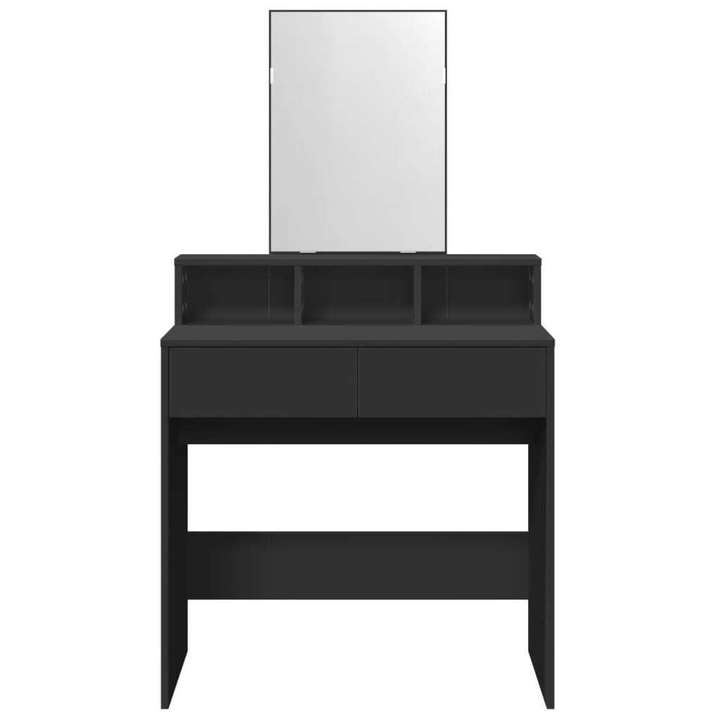 Modern Wooden Dressing Table Makeup Vanity Desk Table With Mirror & 2 Drawers