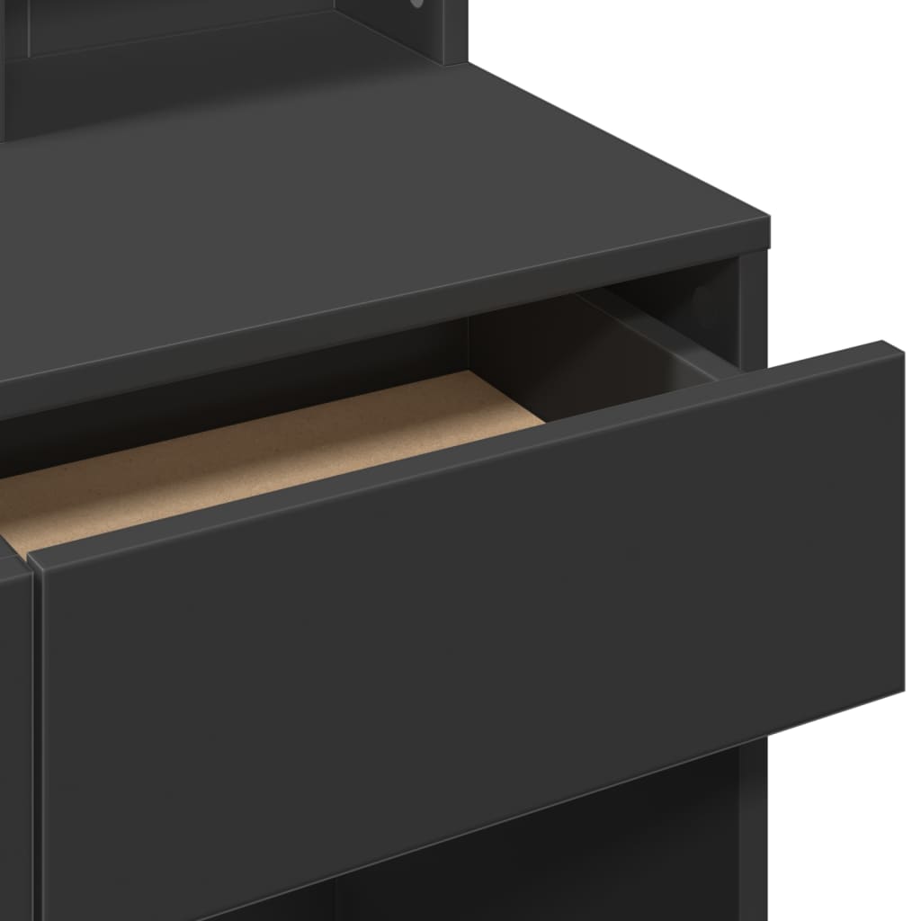 Modern Wooden Dressing Table Makeup Vanity Desk Table With Mirror & 2 Drawers