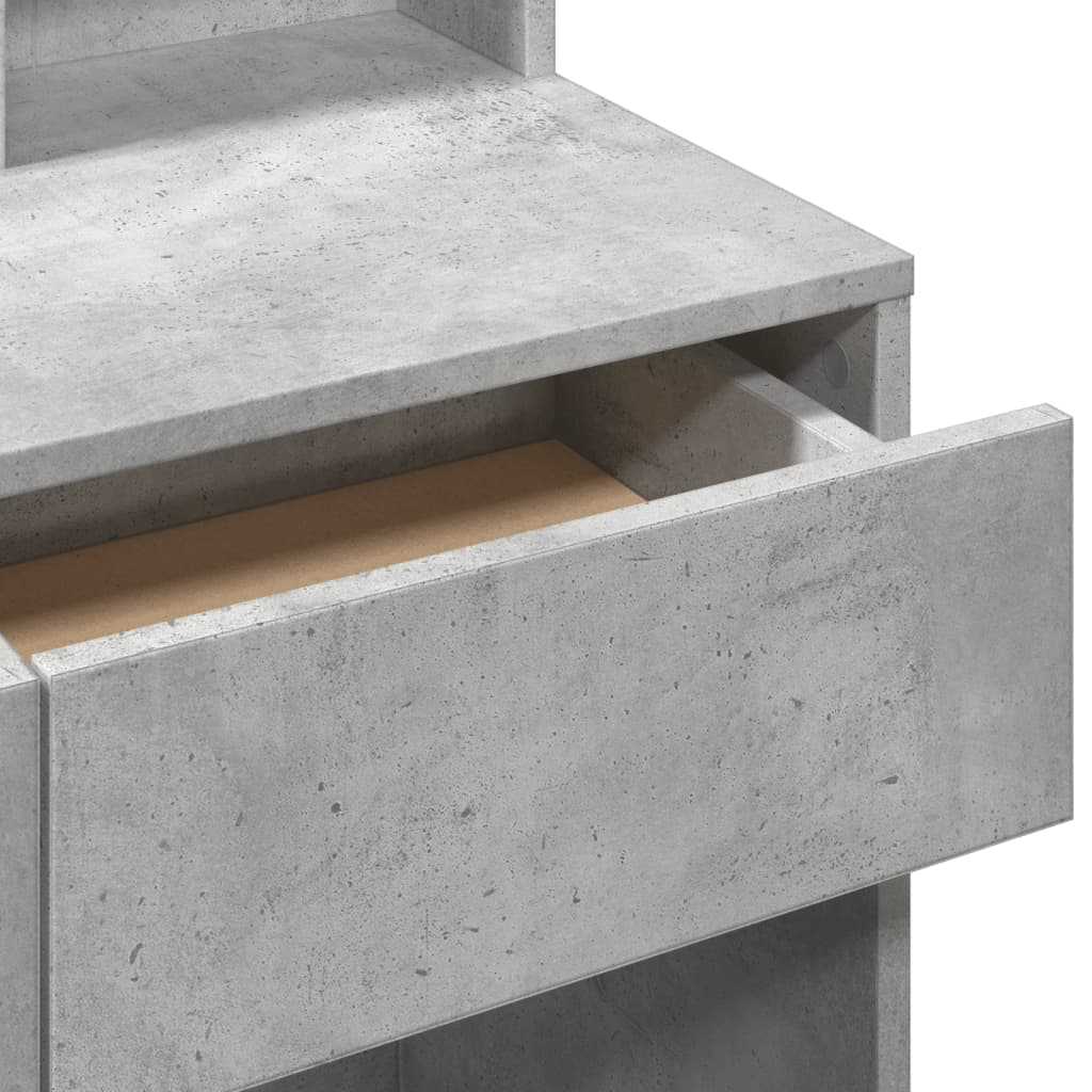 Modern Wooden Dressing Table Makeup Vanity Desk Table With Mirror & 2 Drawers