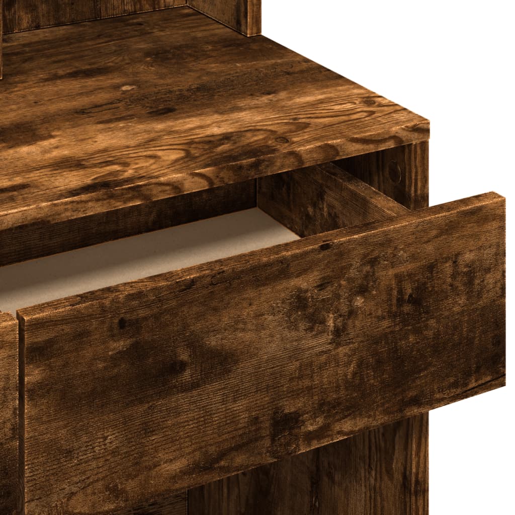 Modern Wooden Dressing Table Makeup Vanity Desk Table With Mirror & 2 Drawers