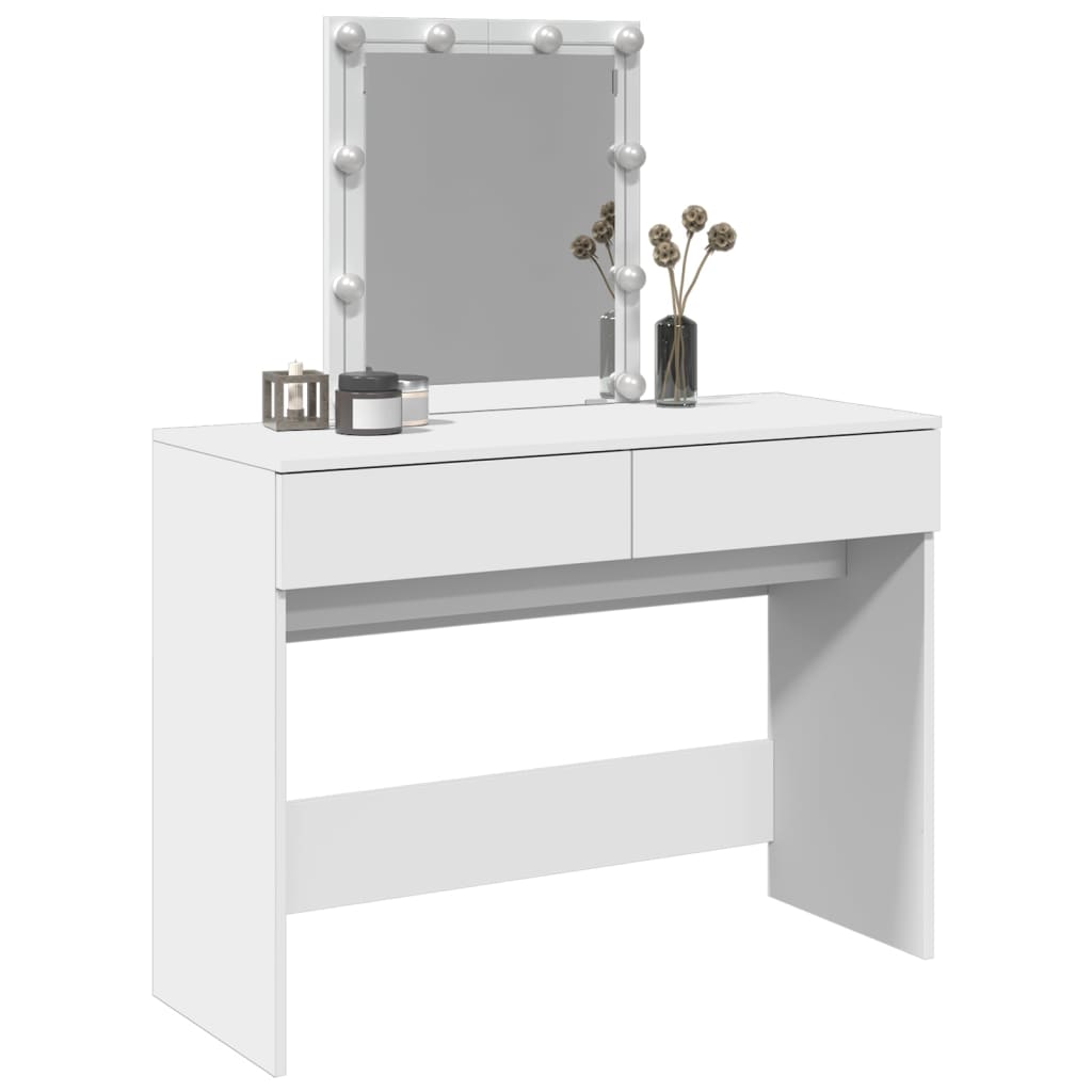 Modern Wooden Dressing Table Makeup Vanity Desk Table With Drawers LED Mirror