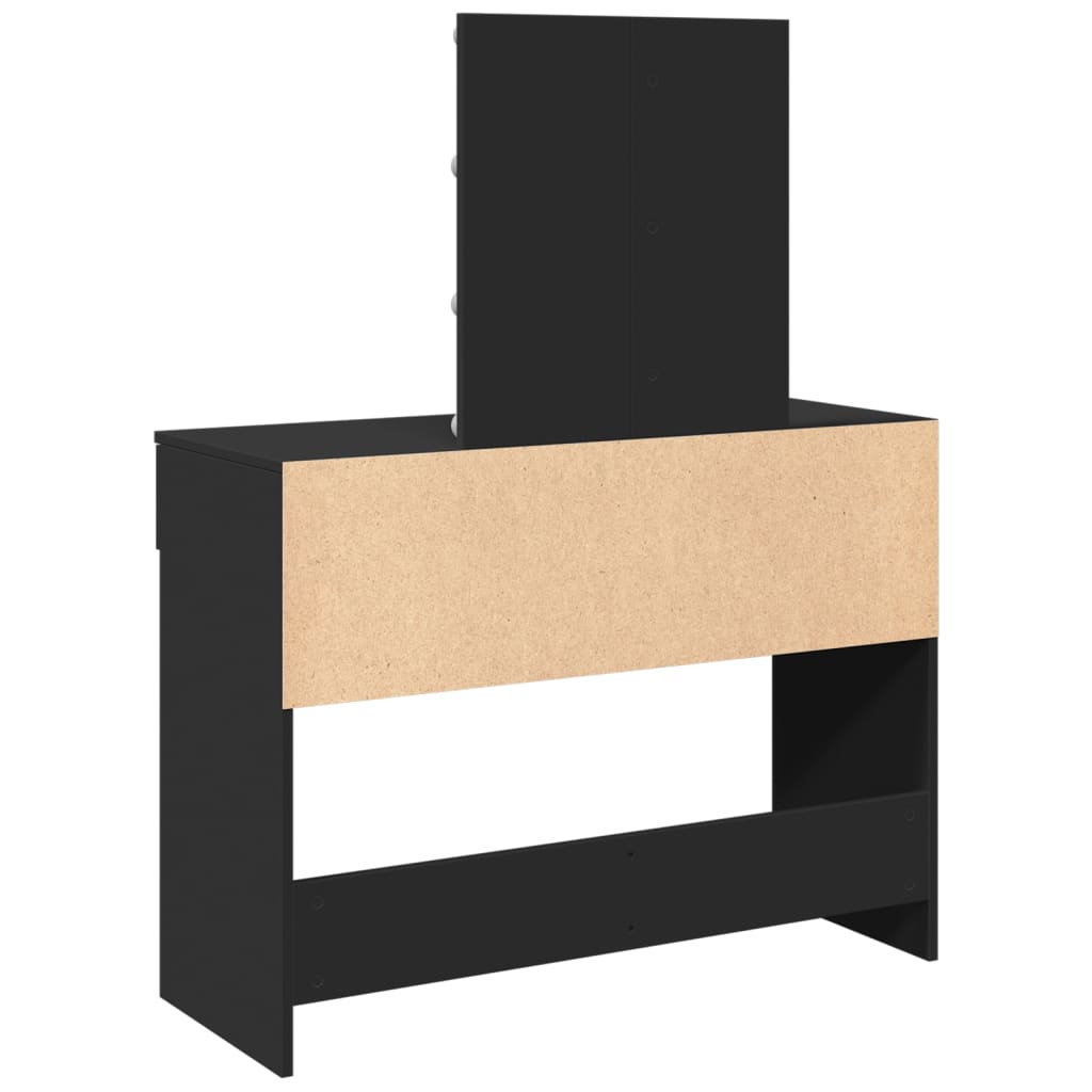 Modern Wooden Dressing Table Makeup Vanity Desk Table With Drawers LED Mirror