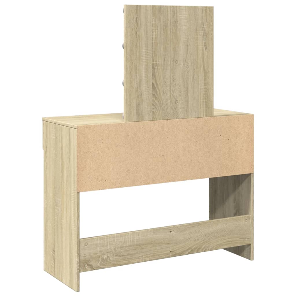 Modern Wooden Dressing Table Makeup Vanity Desk Table With Drawers LED Mirror
