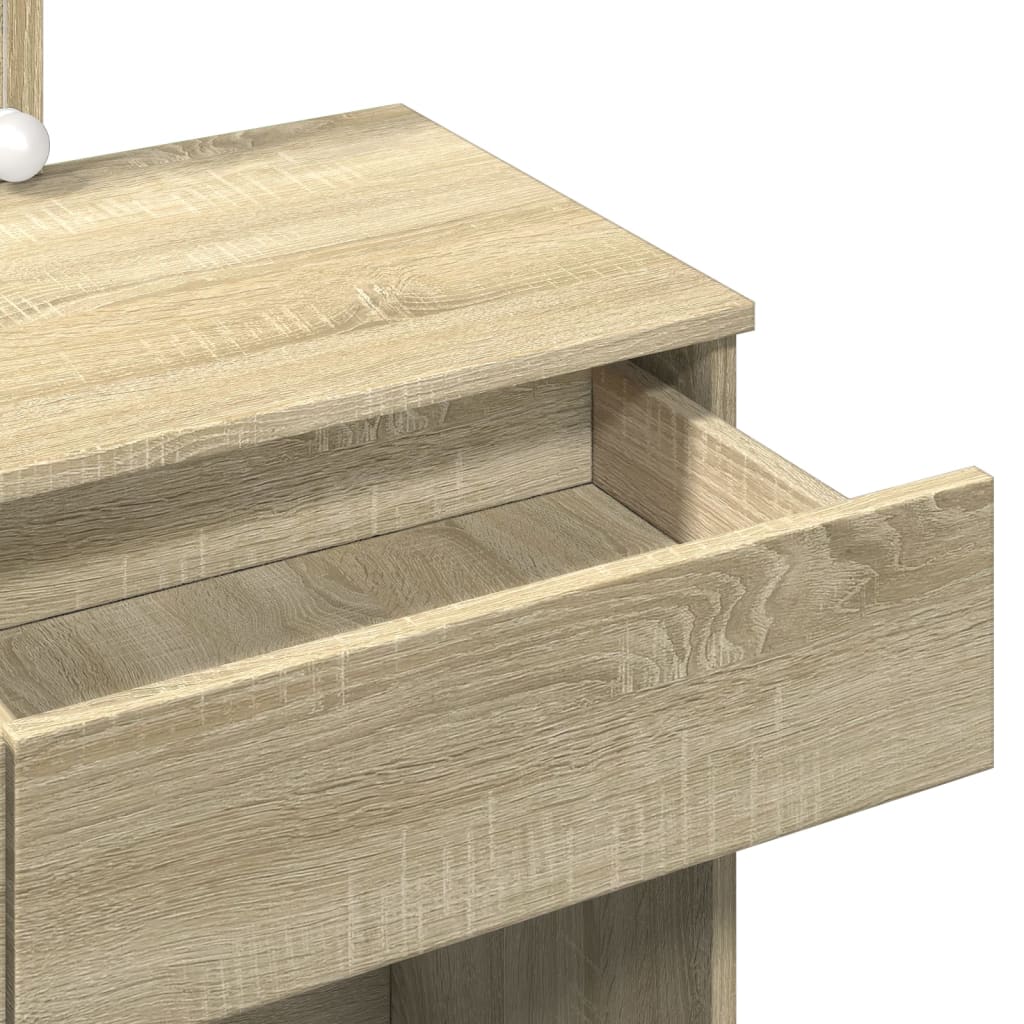 Modern Wooden Dressing Table Makeup Vanity Desk Table With Drawers LED Mirror