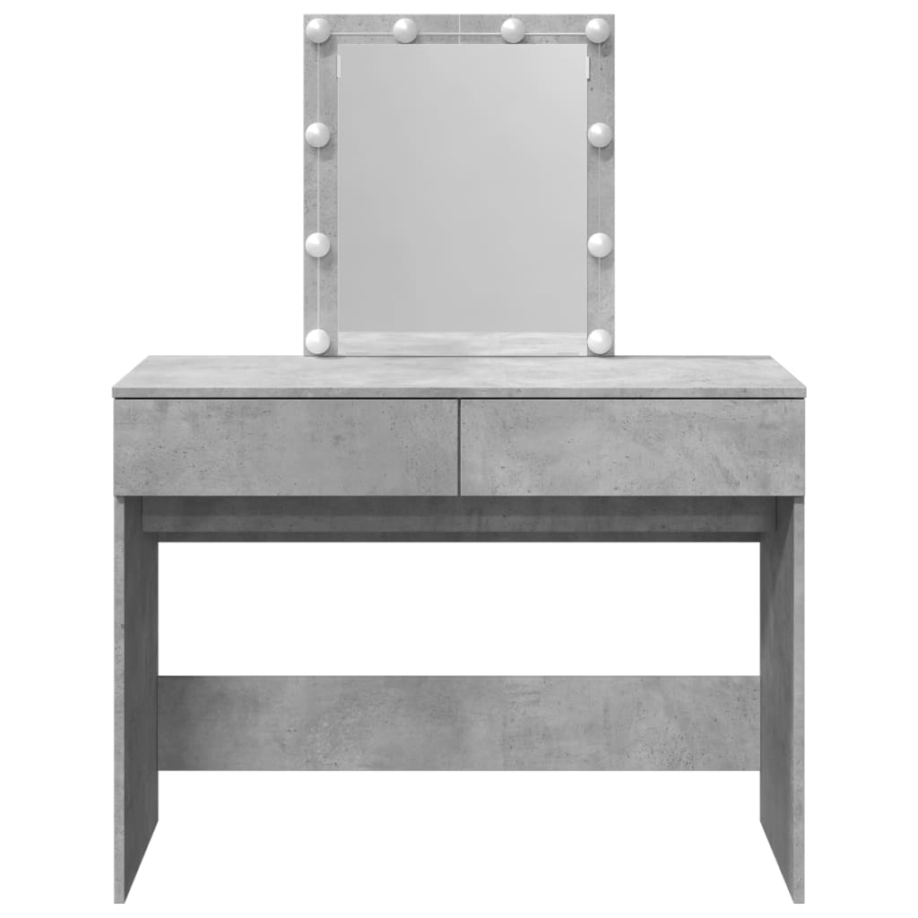Modern Wooden Dressing Table Makeup Vanity Desk Table With Drawers LED Mirror