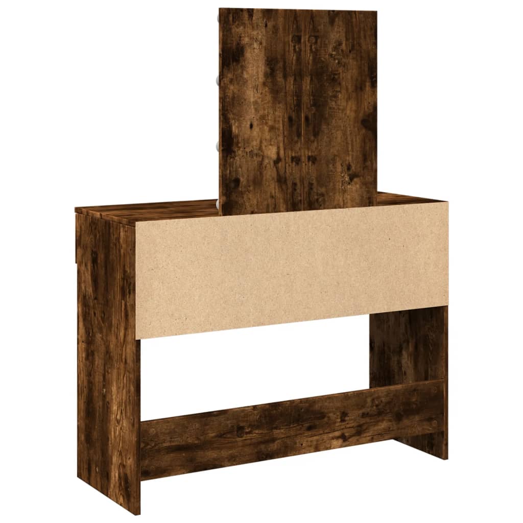 Modern Wooden Dressing Table Makeup Vanity Desk Table With Drawers LED Mirror