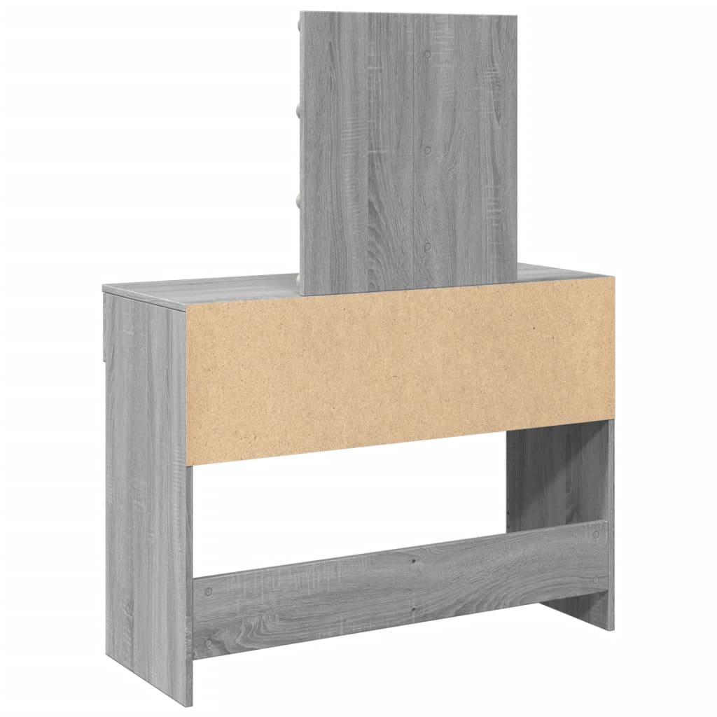 Modern Wooden Dressing Table Makeup Vanity Desk Table With Drawers LED Mirror
